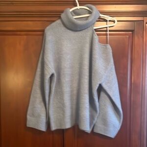 Women’s off shoulder turtleneck from Europe light blue, never worn